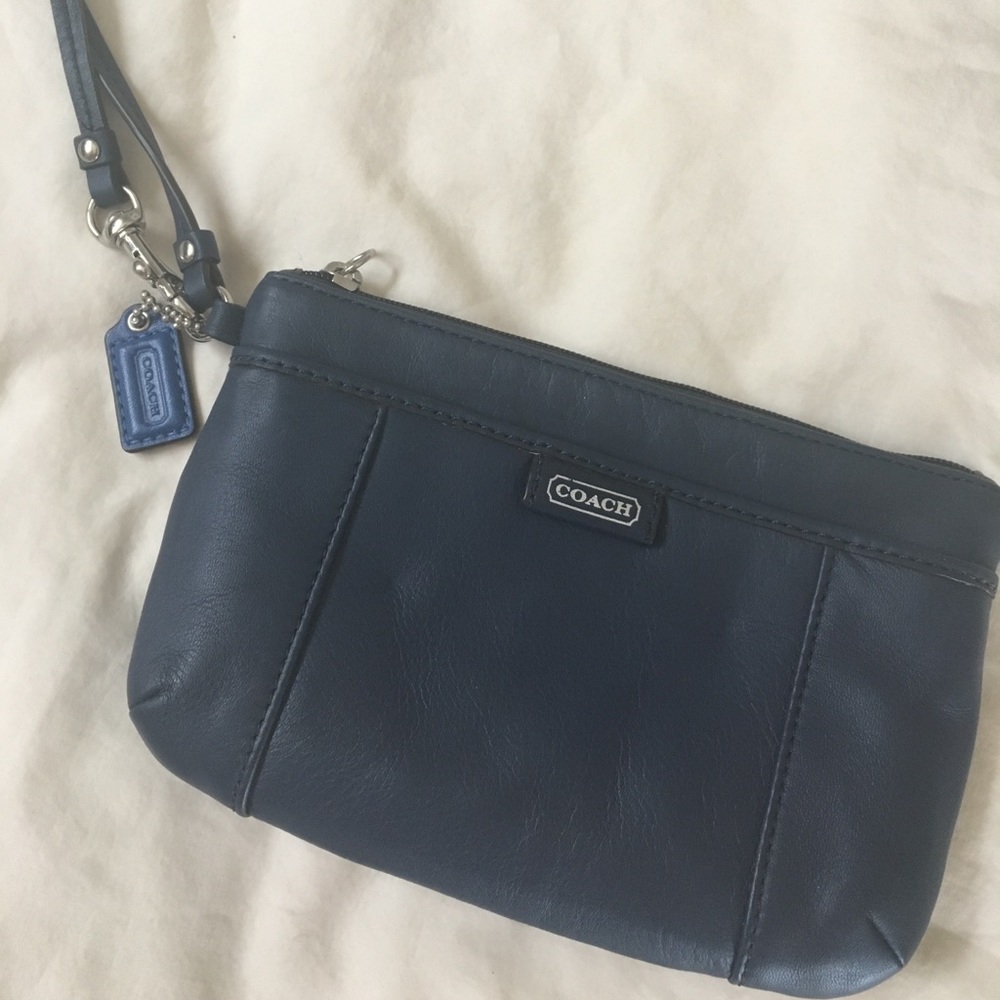 Navy blue Coach wristlet